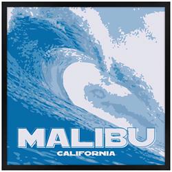 Malibu Wave 31&quot; Square Black Giclee Wall Art