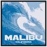 Malibu Wave 37" Square Black Giclee Wall Art