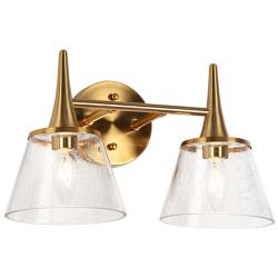 Malie 2-Light 14.2" Wide  Gold Bath Light