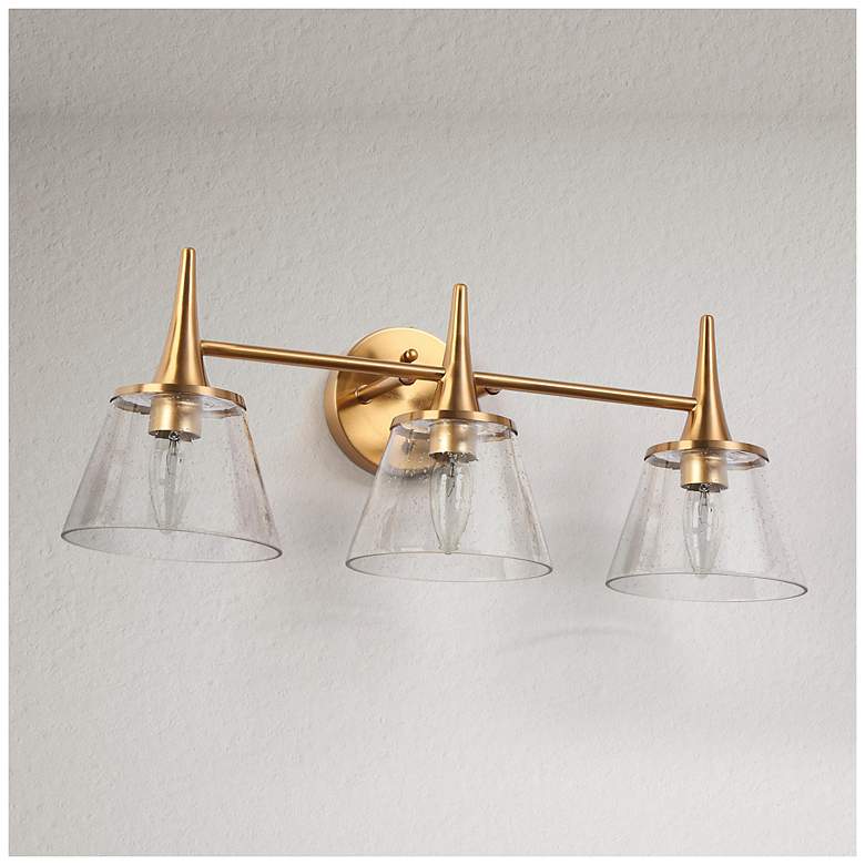 Image 2 Malie 3-Light 22.4" Wide Gold Bath Light more views