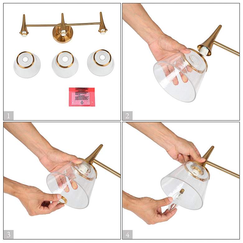 Image 7 Malie 3-Light 22.4" Wide Gold Bath Light more views