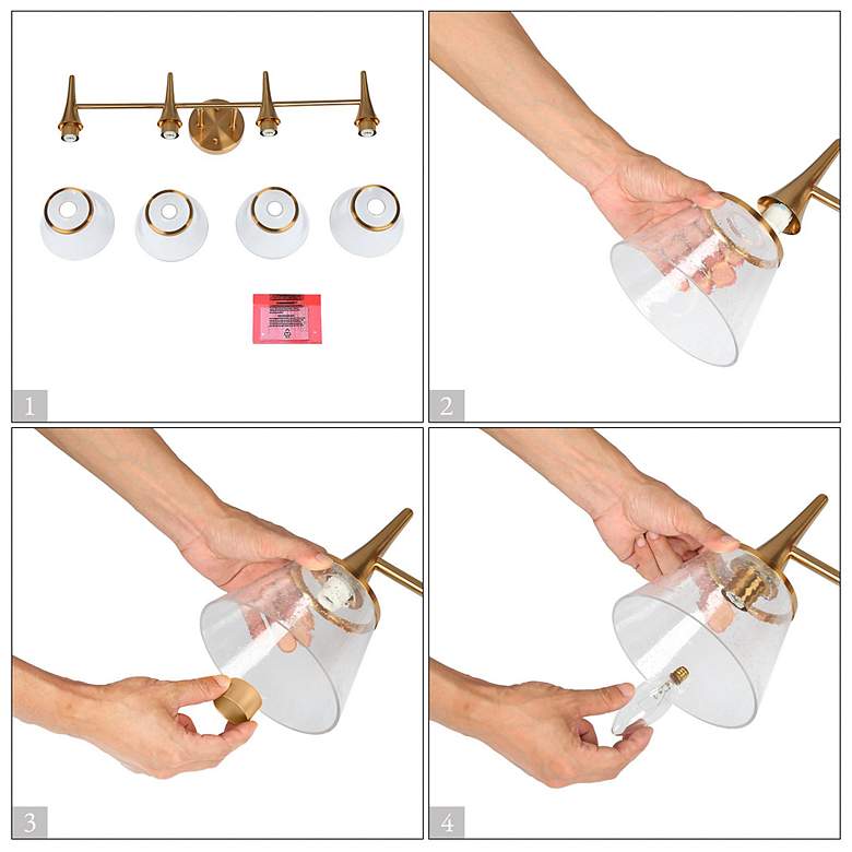 Image 7 Malie 4-Light 29.1" Wide Gold Bath Light more views