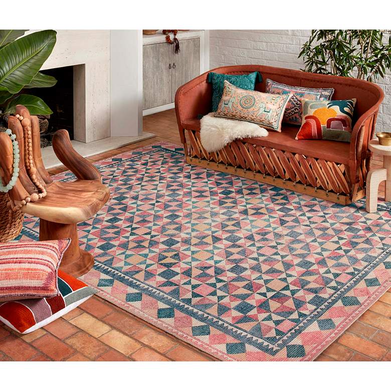 Image 1 Malik MAL-06 5'x7'6" Indigo and Sunrise Rectangular Area Rug