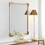 4_Malik White and Gold Leaf 27 1/4" x 39 1/4" Wall Mirror more views