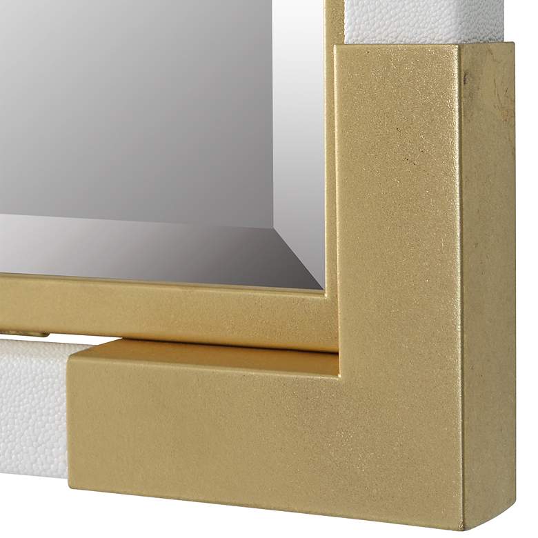 Image 6 Malik White and Gold Leaf 27 1/4" x 39 1/4" Wall Mirror more views