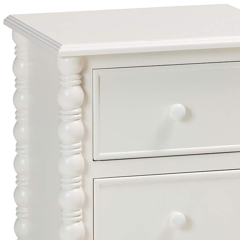 Image 3 Malinda 17 3/4" Wide Classic White Wood 2-Drawer End Table more views
