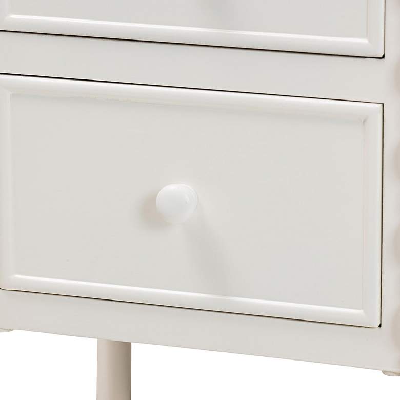 Image 4 Malinda 17 3/4" Wide Classic White Wood 2-Drawer End Table more views