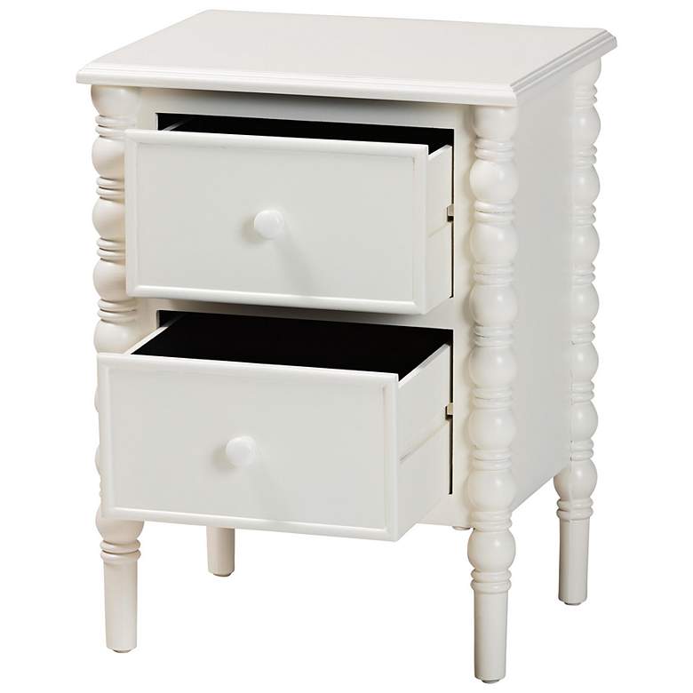 Image 7 Malinda 17 3/4" Wide Classic White Wood 2-Drawer End Table more views