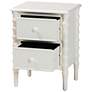 7_Malinda 17 3/4" Wide Classic White Wood 2-Drawer End Table more views