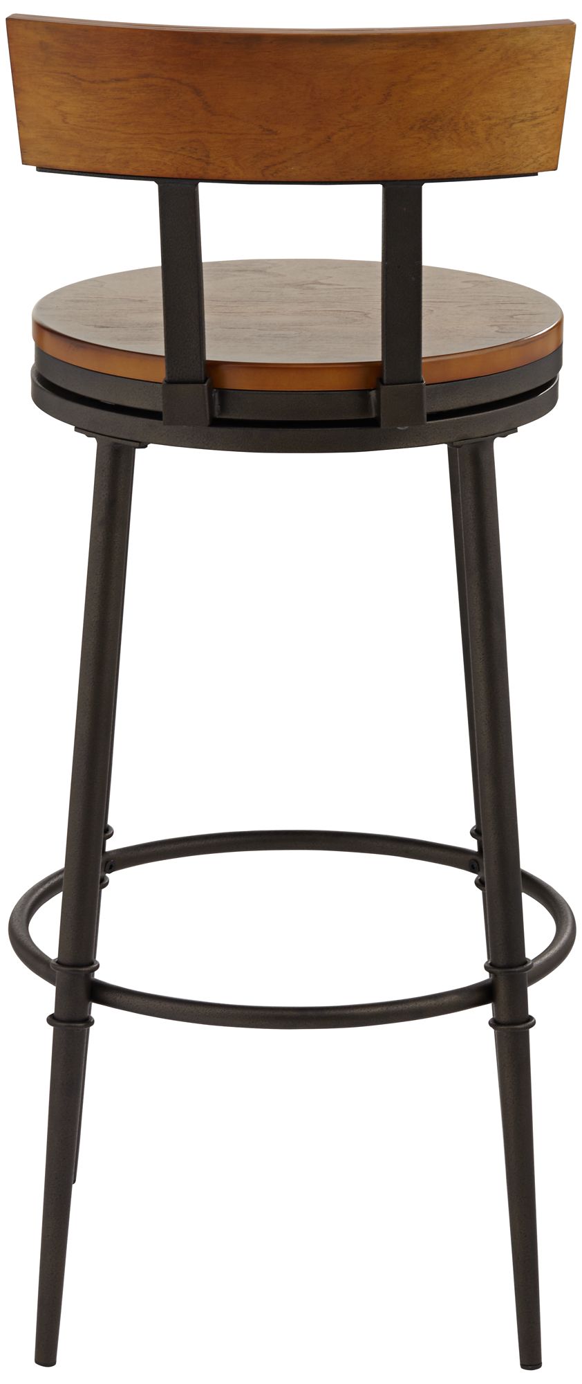 Malio 18" Wide Wood and Hammered Bronze Rustic Farmhouse Barstool in scene