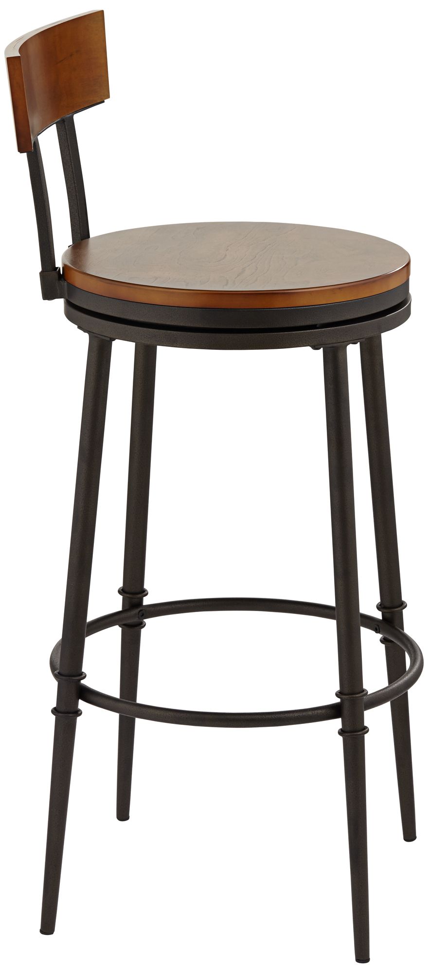 Malio 29 1/2" Hammered Bronze and Wood Bar Stools Set of 2 in scene
