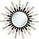 Mallie 42" Round Black Metal Whitewash Sunburst Wall Mirror