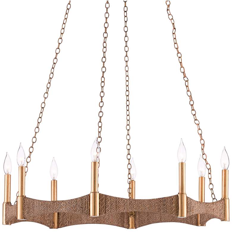 Image 2 Mallorca 32 inch Wide Natural Abaca Rope 8-Light Chandelier