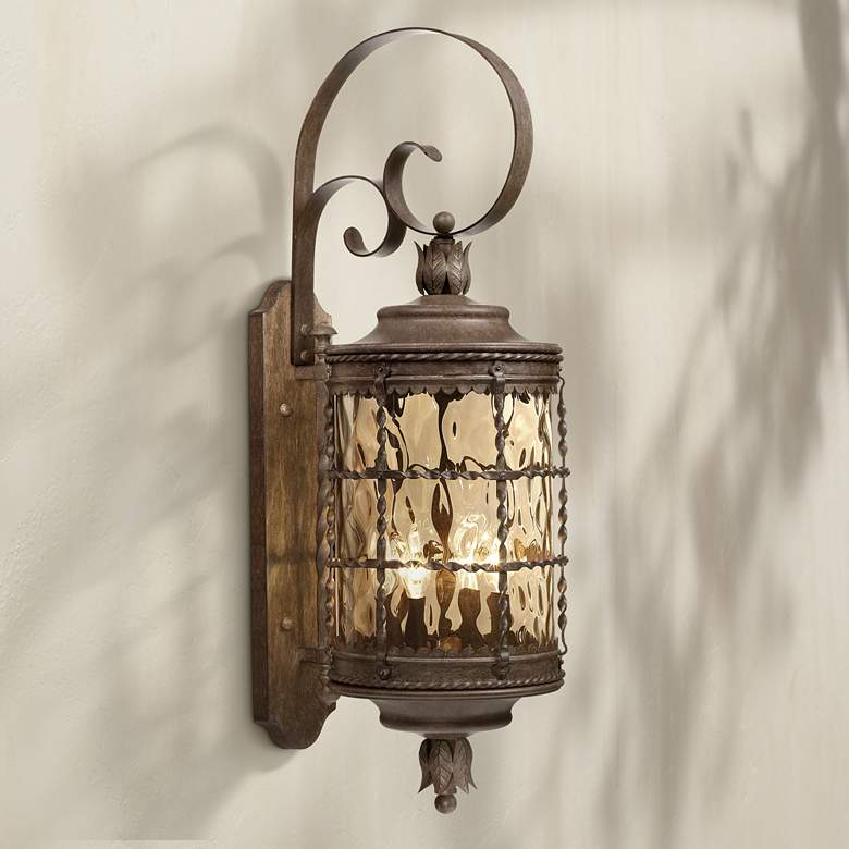 Image 1 Mallorca&#8482; 34 1/4 inch High Vintage Rust Outdoor Wall Light