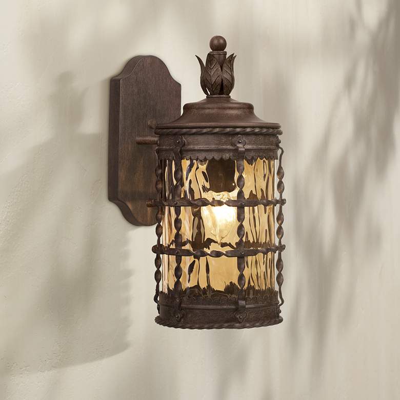 Image 1 Mallorca Collection 16" High Vintage Rust Outdoor Wall Light