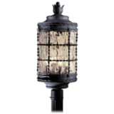 Mallorca Collection 26&quot; High Textured Black Iron Post Mount