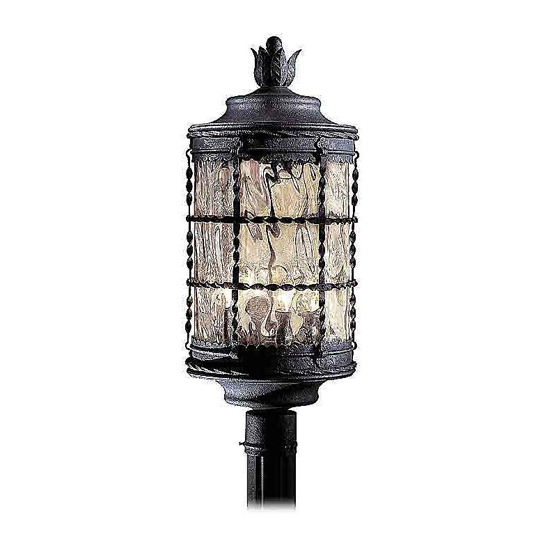 Image 1 Mallorca Collection 26" High Textured Black Iron Post Mount