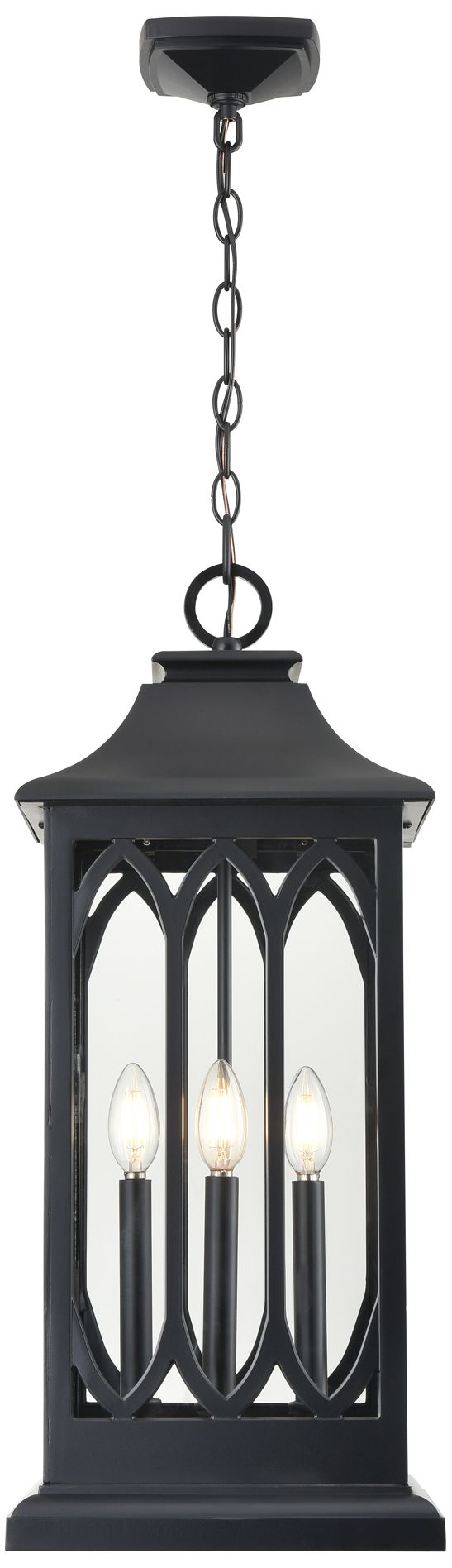Thumbnail1 of Mallorey 25 1/4"H Powder-Coated Black Outdoor Hanging Light