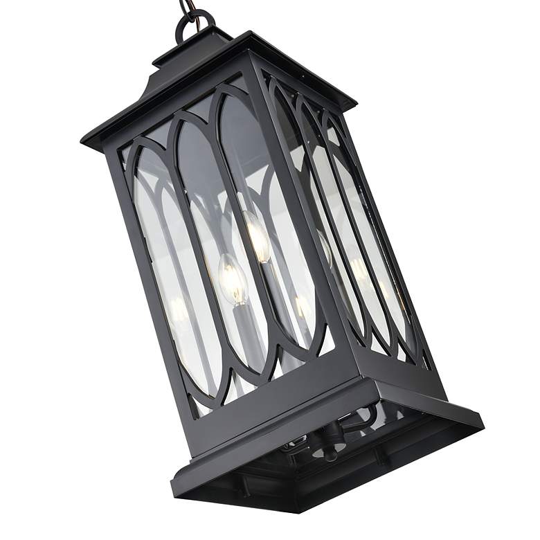 Image 5 Mallorey 25 1/4"H Powder-Coated Black Outdoor Hanging Light more views