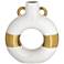 Mallory 11" High White and Gold Ceramic Vase with Handles