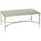 Mallory 48" Wide Rectangular Glass and Nickel Cocktail Table