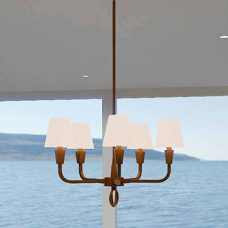 Image 1 Mallory 5-Light Weathered Brass Chandelier