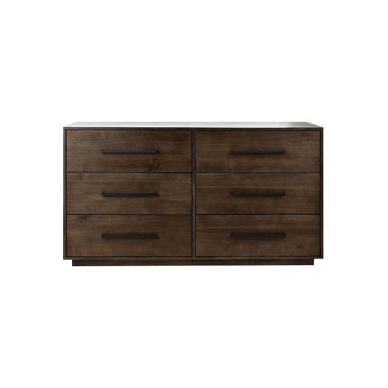 Image 1 Mallory 56" Wide Dark Chocolate 6-Drawer Dresser