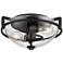 Mallot 13 1/4"W Oil-Rubbed Bronze Seeded Glass Ceiling Light