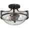 Mallot 13" Wide Bronze and Clear Seeded Glass Ceiling Light