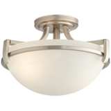 Mallot 13&quot; Wide Nickel and Champagne Glass Modern Luxe Ceiling Light