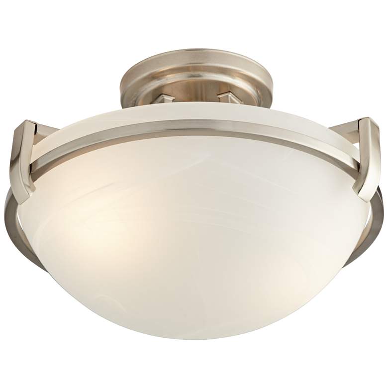 Mallot 13&quot; Wide Nickel and Champagne Glass Modern Luxe Ceiling Light more views