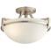 Mallot 13" Wide Nickel and Marbleized Glass Modern Luxe Ceiling Light