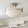 Mallot 13" Wide Nickel and Marbleized Glass Modern Luxe Ceiling Light