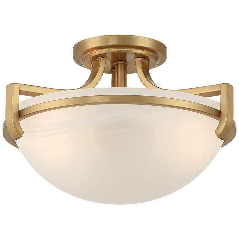 Image 2 Mallot 13 inch Wide Soft Gold Glass Ceiling Light