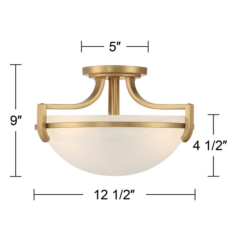 Image 7 Mallot 13 inch Wide Soft Gold Glass Ceiling Light more views
