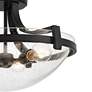 Mallot 18" Wide Black and Glass 3-Light Ceiling Light