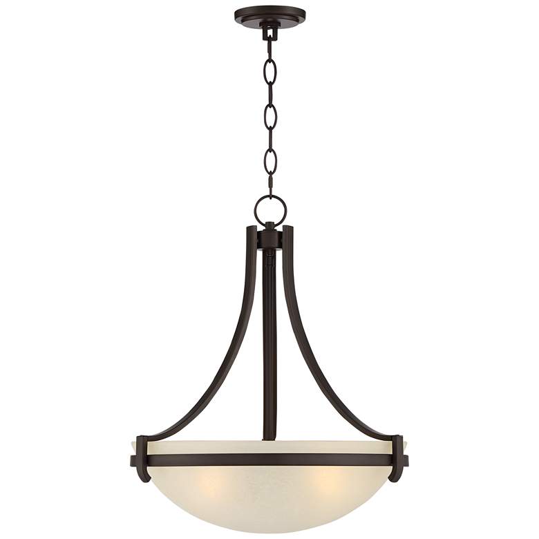 Mallot 20&quot; Wide Bronze and Champagne Glass Bowl Pendant Ceiling Light more views