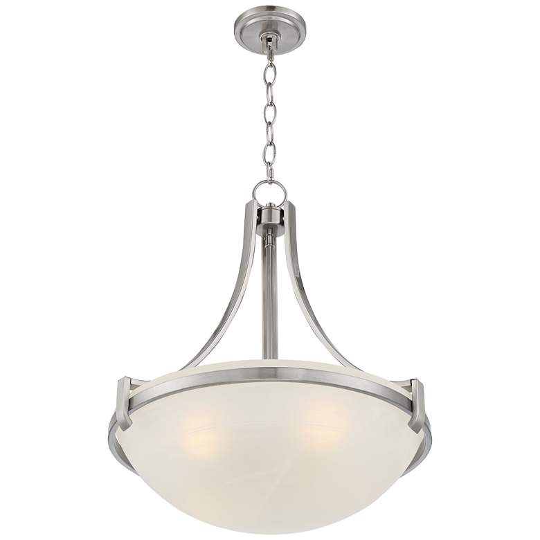 Mallot 20&quot; Wide Brushed Nickel Modern Glass Bowl Pendant Light more views