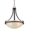 Mallot 20" Wide Bronze and Champagne Glass Bowl Pendant Ceiling Light