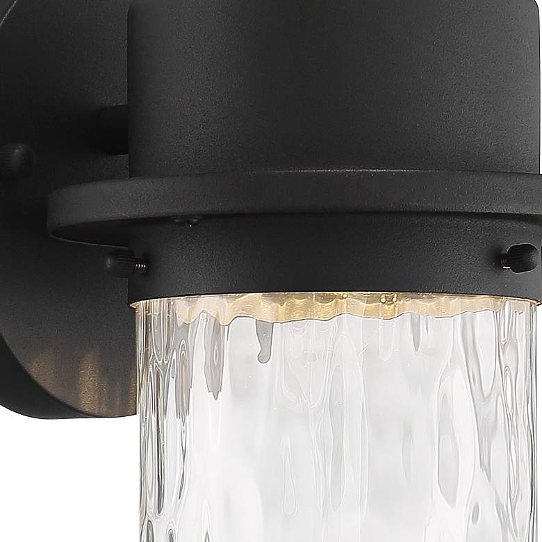 Image 3 Mallow 9 1/4" High Black Clear Glass LED Outdoor Wall Light more views