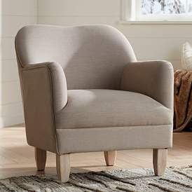 Image2 of Mallow Beige Linen Accent Chair