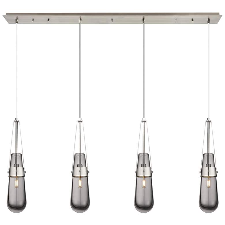 Image 1 Malone 13.5" Wide 3 Light Brushed Brass Multi Pendant With Clear Shade