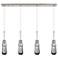 Malone 13.5" Wide 3 Light Brushed Brass Multi Pendant With Clear Shade