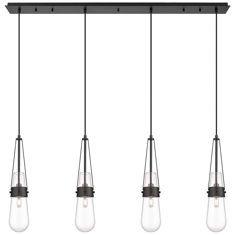 Image 1 Malone 13.5" Wide 3 Light Brushed Satin Nickel Multi Pendant w/ Clear