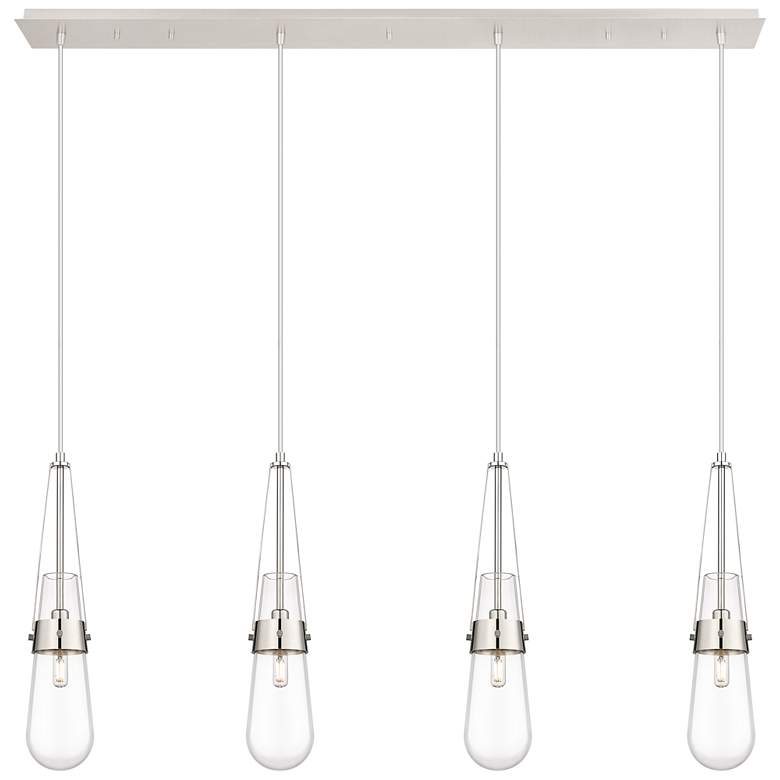 Image 1 Malone 13.5" Wide 3 Light Matte Black Multi Pendant w/ Striped Clear S