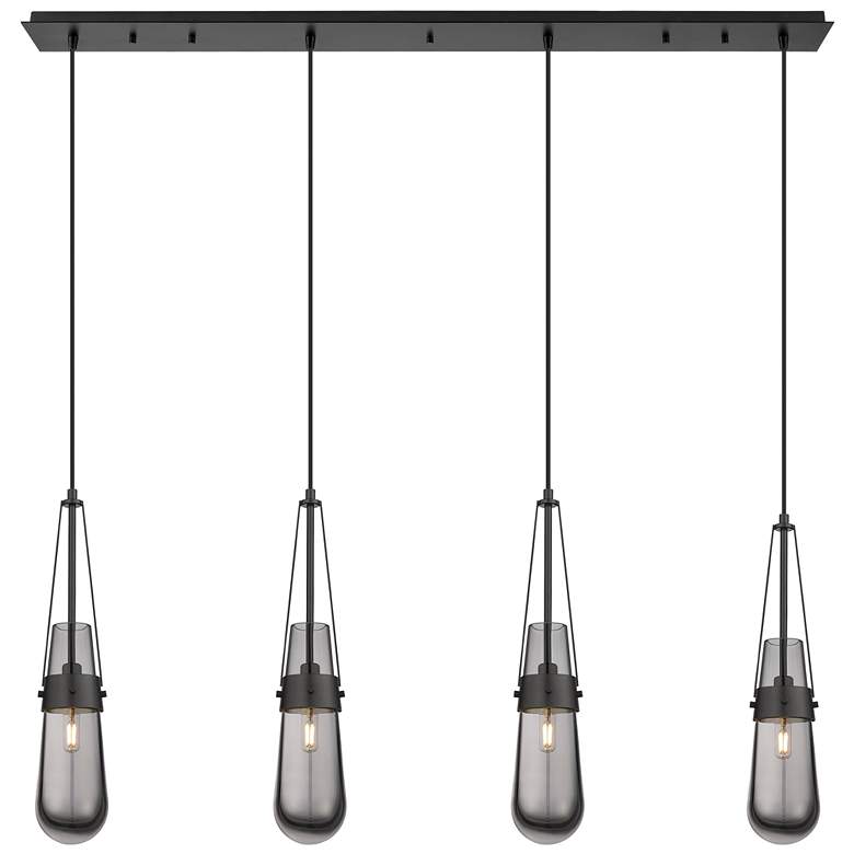 Image 1 Malone 13.5" Wide 3 Light Matte Black Multi Pendant With Clear Shade