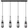 Malone 13.5" Wide 3 Light Matte Black Multi Pendant With Clear Shade