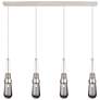 Malone 13.5" Wide 3 Light Polished Nickel Multi Pendant With Clear Sha