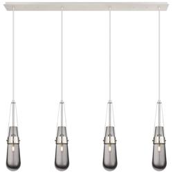 Malone 13.5" Wide 3 Light Polished Nickel Multi Pendant With Clear Sha