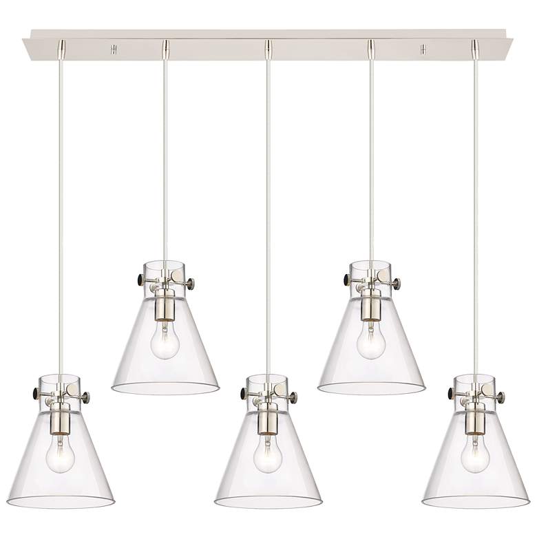 Image 1 Malone 16.63" Wide 6 Light Matte Black Multi Pendant With Clear Shade